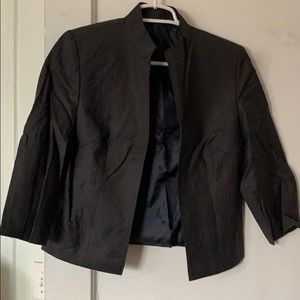 Short pin stripe jacket.